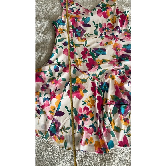 Jessica London Sleeveless V Neck Midi Length Floral Print Dress SZ 28W - Picture 6 of 11